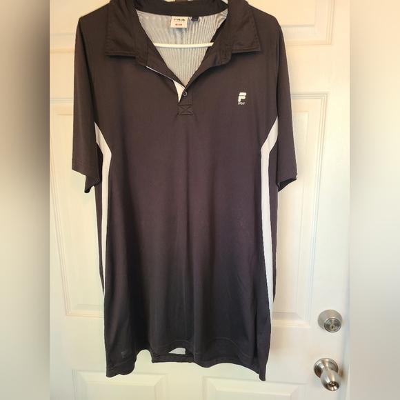 (867) FILA Men's Premium Sports Golf Polo Shirt, Size: XXT, Color: Black - Picture 3 of 15